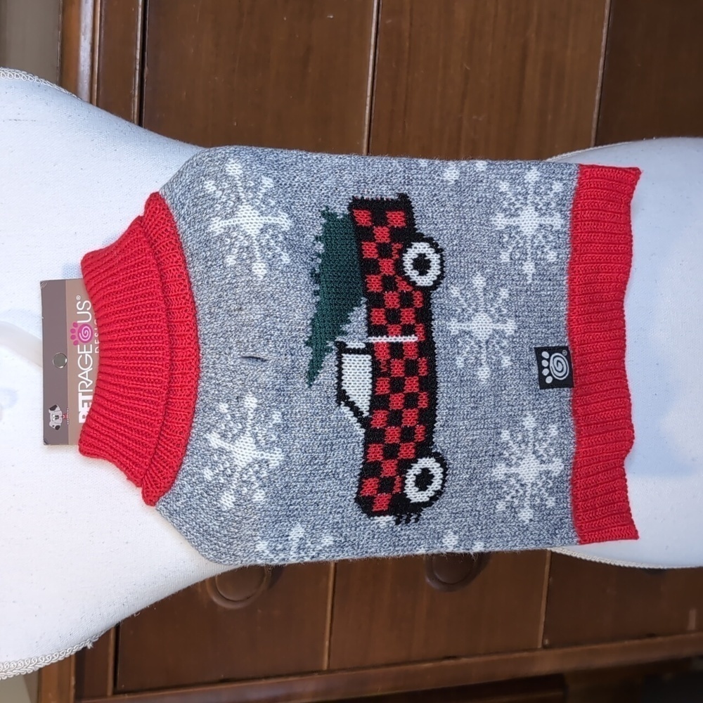 NWT Dog CHRISTMAS Sweater LITTLE RED TRUCK